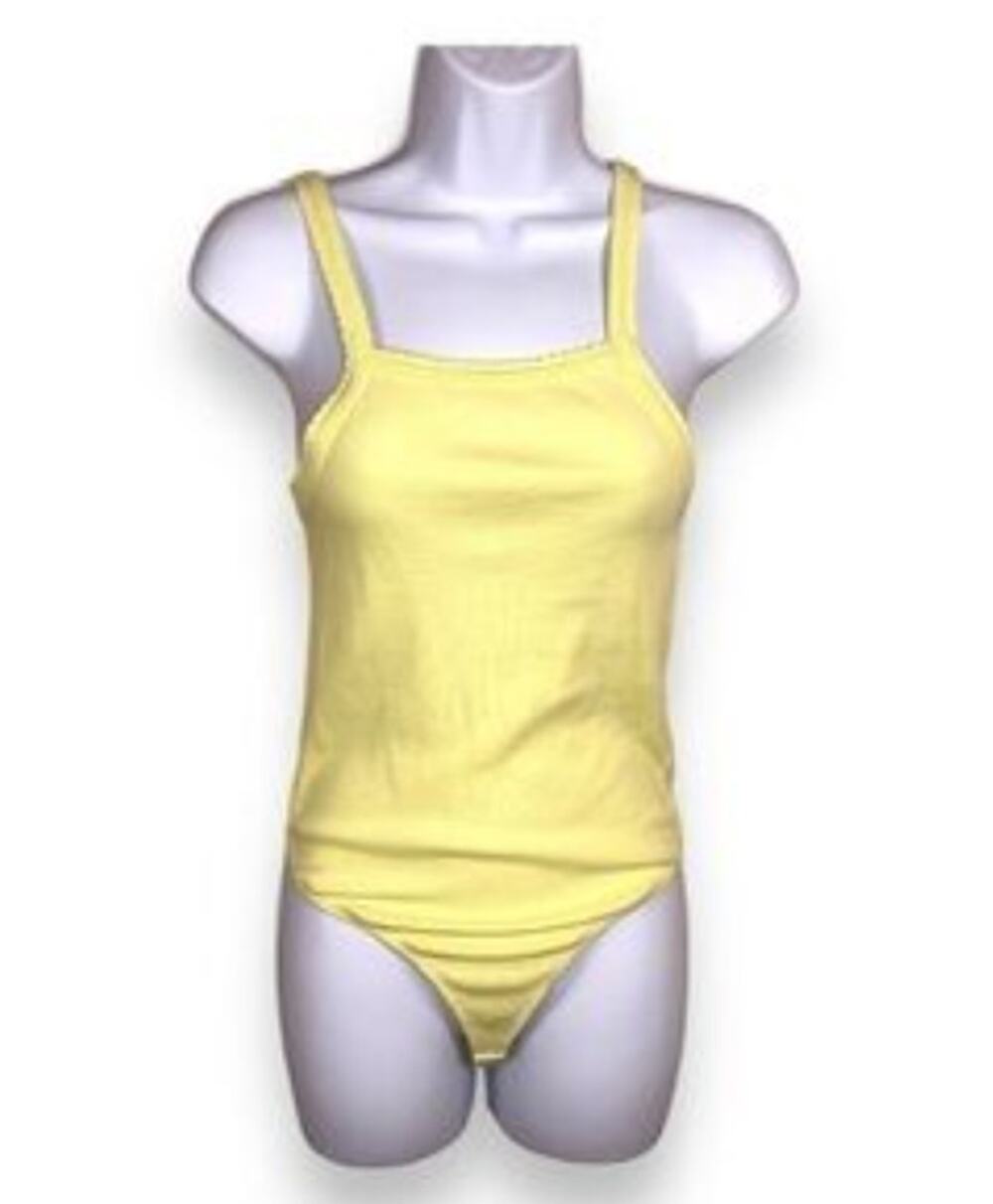 BP. yellow thong bodysuit size Medium sleeveless ribbed layering travel casual